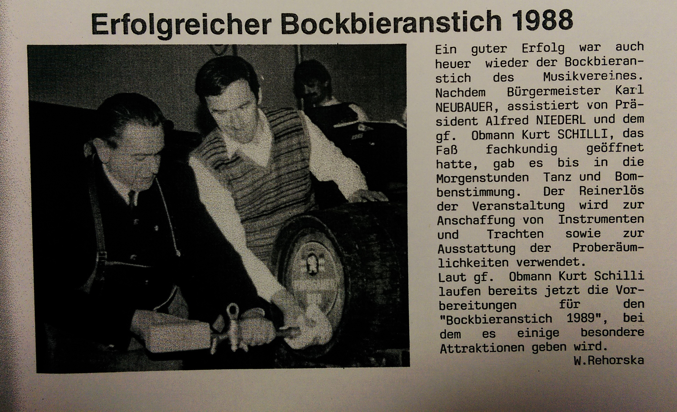 1988 Murecker Kontakte Bockbieranstich